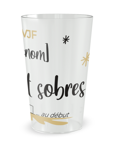 Gobelet transparent de dos - Mariage EVJF - On Était Sobres …Au Début - Ecocup