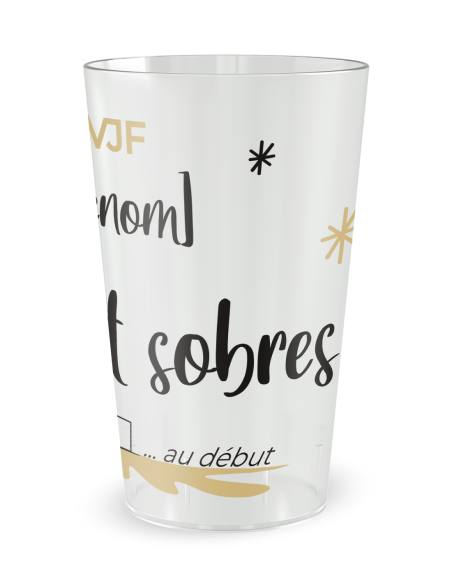Gobelet transparent de dos - Mariage EVJF - On Était Sobres …Au Début - Ecocup