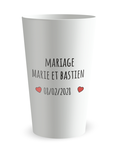 Gobelet blanc de dos - amour - Ecocup