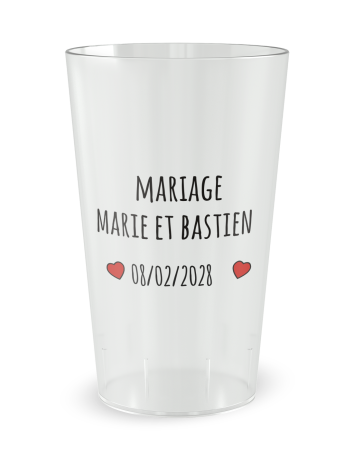 Gobelet transparent de face - amour - Ecocup 2