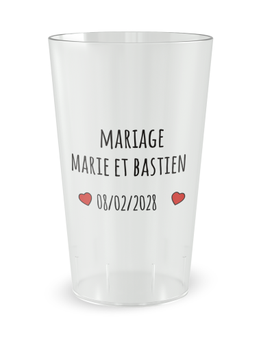 Gobelet transparent de dos - amour - Ecocup