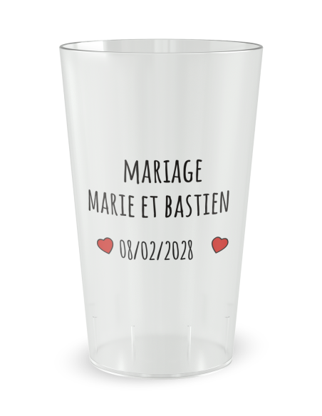 Gobelet transparent de dos - amour - Ecocup