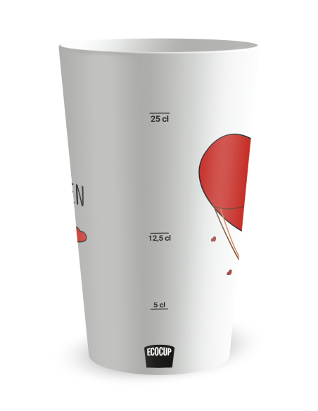 Gobelet blanc Graduation - amour - Ecocup