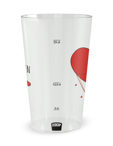 Gobelet transparent Graduation - amour - Ecocup