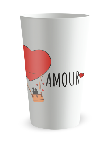 Gobelet blanc de face - amour - Ecocup