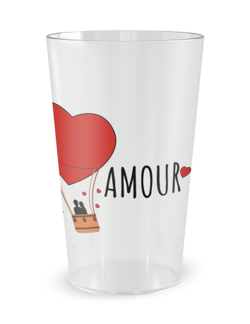 Transparante beker aan de voorkant - Liefde - Ecocup