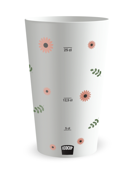 Gobelet blanc de dos - mariage amour champêtre - Ecocup