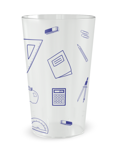 Transparante beker, zijaanzicht - schoolbeker - Ecocup