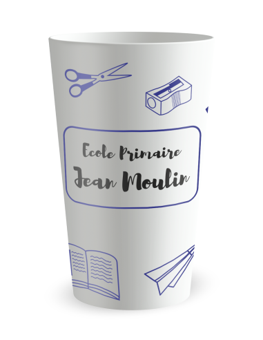 Gobelet blanc de face - école fournitures - Ecocup
