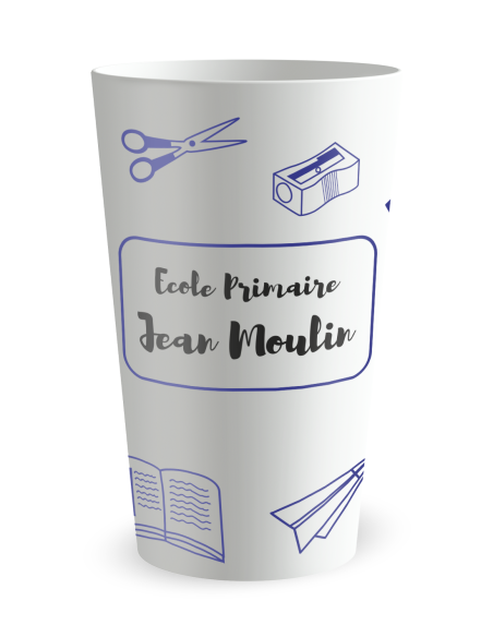 Gobelet blanc de face - école fournitures - Ecocup