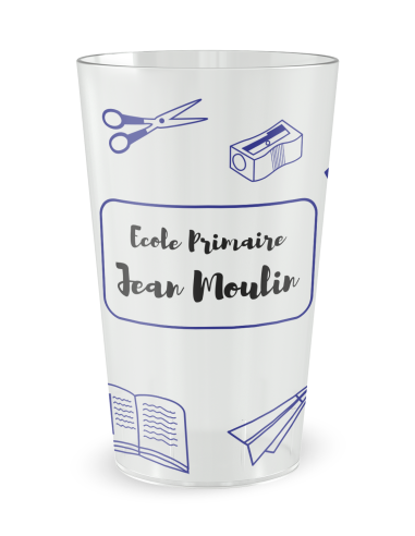 Transparante beker aan de voorkant - schoolbeker - Ecocup