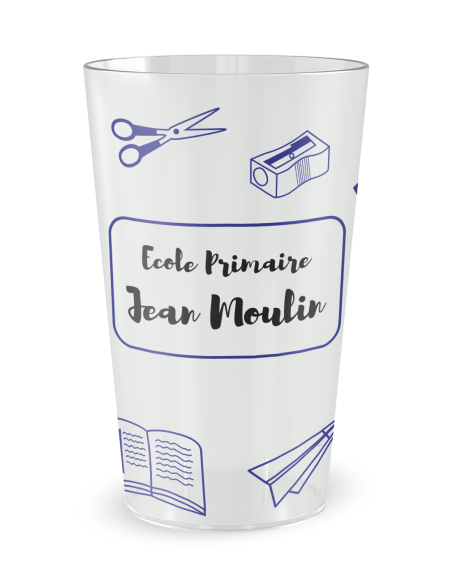 Transparante beker aan de voorkant - schoolbeker - Ecocup