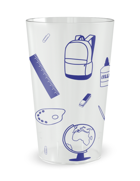 Transparante beker achteraanzicht - schoolbeker - Ecocup