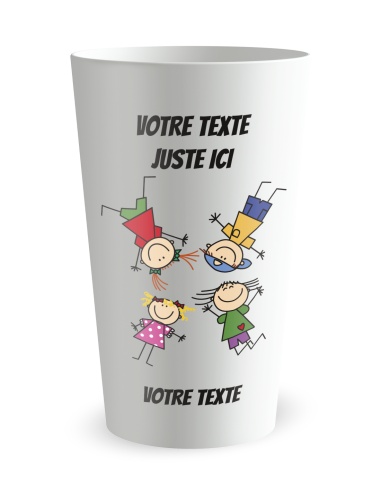 Witte beker aan de voorkant - Kinderbeker Blije Kinderen - Ecocup