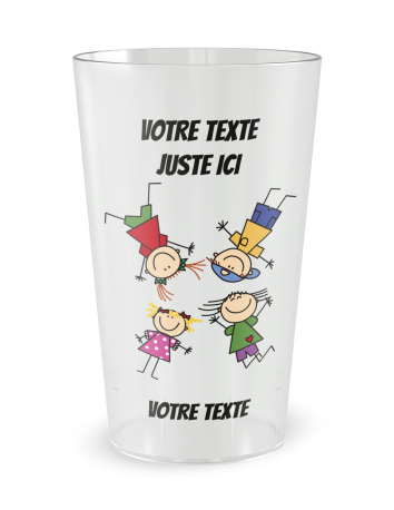 Transparante beker aan de voorkant - Kinderbeker Blije Kinderen - Ecocup