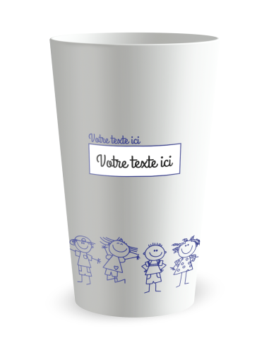 Witte beker - Voornaam - ronde kinderbeker - Ecocup