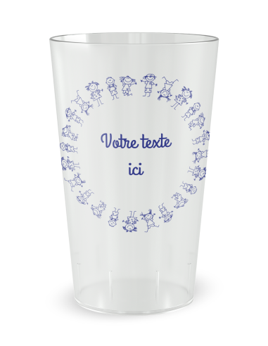 Gobelet transparent de face - ronde enfants - Ecocup