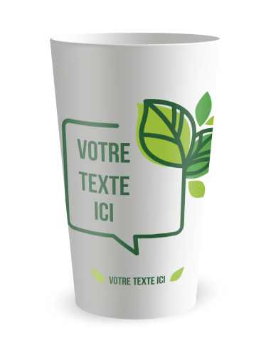 Witte beker aan de voorkant - natuurbeker - Ecocup