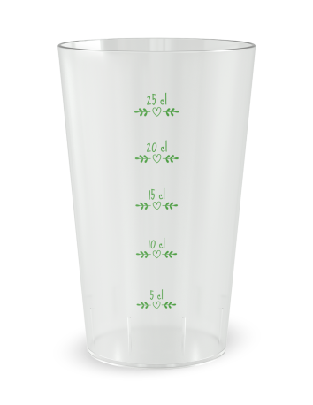 Gobelet transparent de face - cadre jolies feuilles - Ecocup 2