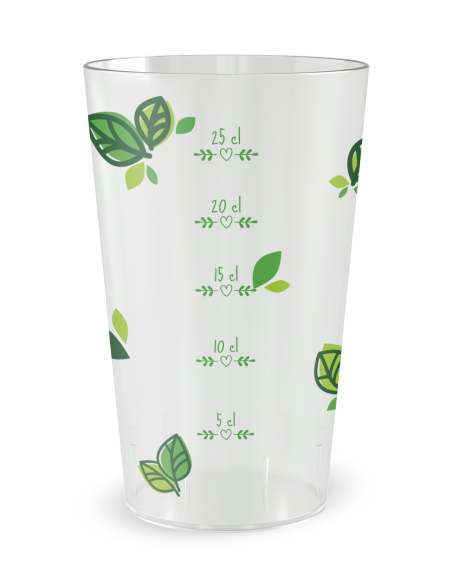 Gobelet transparent Graduation - cercle végétal - Ecocup