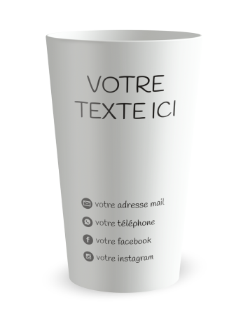 Gobelet blanc de face - carte de visite - Ecocup 2