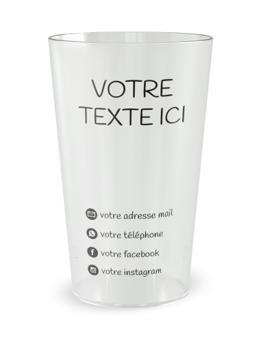 Gobelet transparent de dos - carte de visite - Ecocup