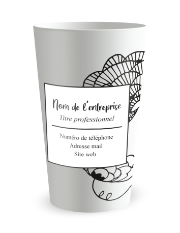 Gobelet blanc de face - entreprise carte de visite chic - Ecocup