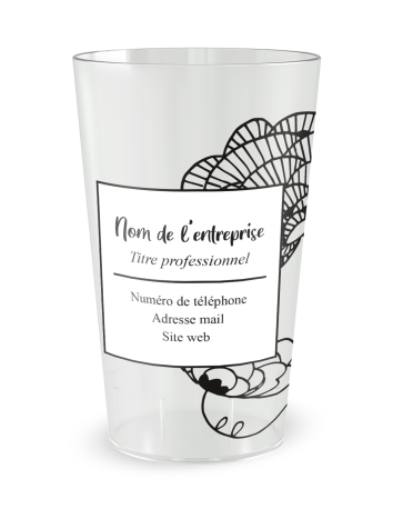 Gobelet blanc de face - entreprise carte de visite chic - Ecocup 2
