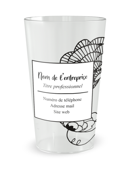 Transparante beker aan de voorkant - Bedrijfsbeker - Stijlvol Visitekaartje - Ecocup