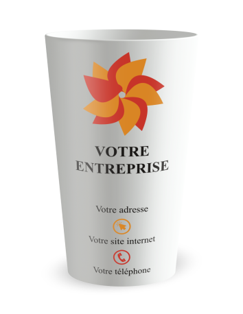 Witte beker aan de voorkant - Bedrijfsbeker met Kleurrijk Visitekaartje - Ecocup