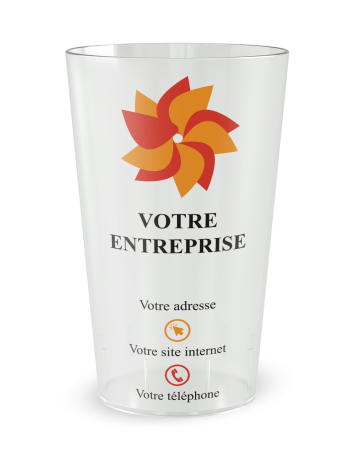 Witte beker aan de voorkant - Bedrijfsbeker met Kleurrijk Visitekaartje - Ecocup 2