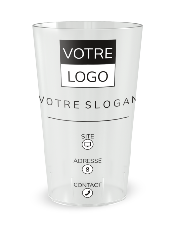 Gobelet blanc de face - entreprise carte de visite design - Ecocup 2