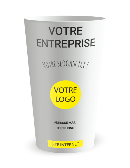 Witte beker aan de voorkant - Bedrukte beker zakelijk & afstuderen - Ecocup