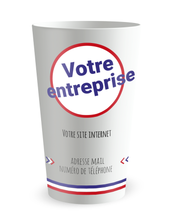 Gobelet blanc de face - entreprise carte de visite Made in France - Ecocup