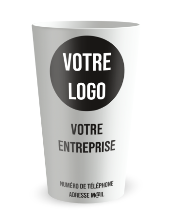 Gobelet blanc de face - carte de visite minimaliste - Ecocup