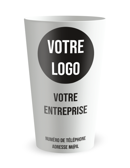 Gobelet blanc de face - carte de visite minimaliste - Ecocup