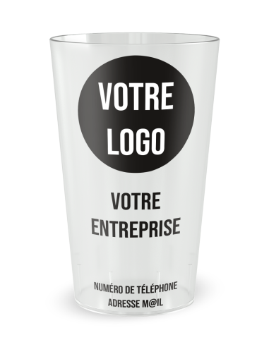 Gobelet transparent de face - carte de visite minimaliste - Ecocup