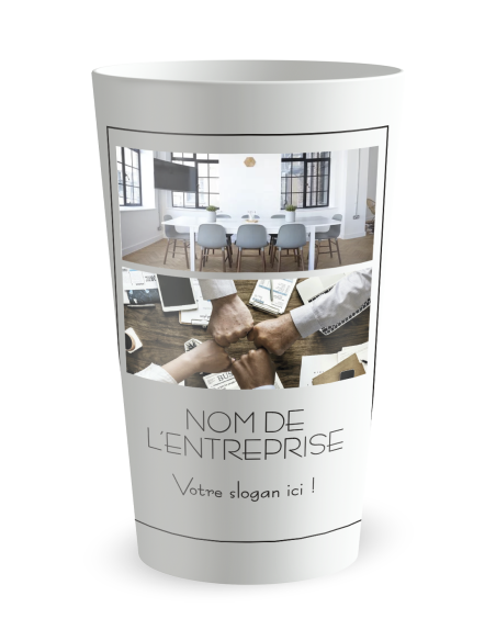 Witte beker aan de voorkant - Bedrijfsbeker - Visitekaartje & Foto's - Ecocup