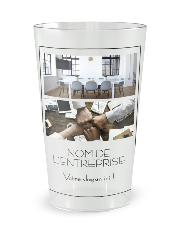 Transparante beker aan de voorkant - Bedrijfsbeker - Visitekaartje & Foto's - Ecocup