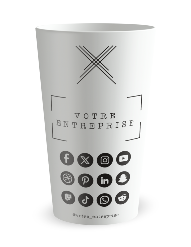 Witte beker achteraanzicht - Bedrijfsvisitekaartje & Sociale Media - Ecocup