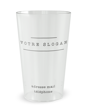 Gobelet transparent de dos - entreprise carte de visite social media - Ecocup 2