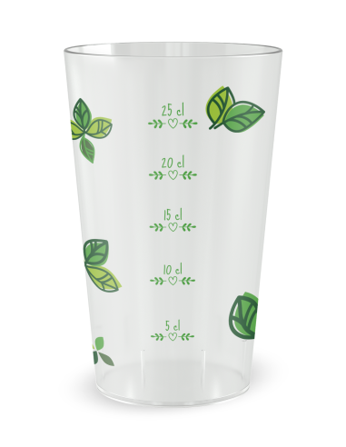 Gobelet transparent Graduation - verdure sauvage - Ecocup