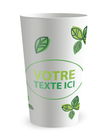 Witte beker aan de voorkant - wild groen - Ecocup