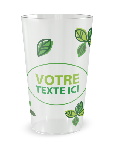 Gobelet transparent de face - verdure sauvage - Ecocup