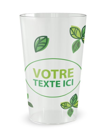 Transparante beker aan de voorkant - wild groen - Ecocup