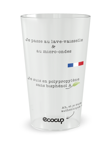 Gobelet transparent de face - entreprise ecocup authentique - Ecocup 2
