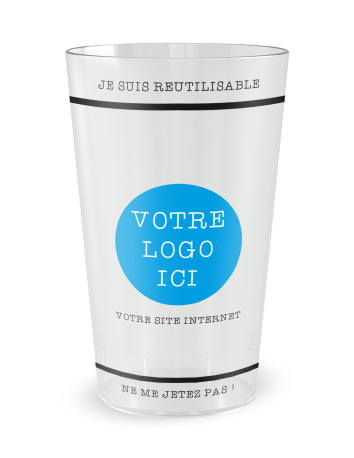 Transparante beker aan de voorkant - Authentieke Bedrijfs-Ecocup op maat - Ecocup