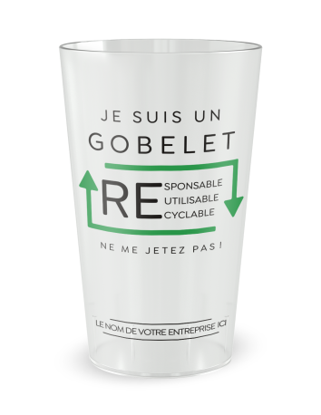 Gobelet transparent de face - entreprise réutilisable responsable - Ecocup