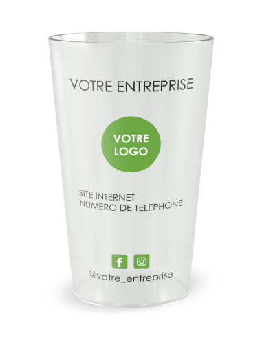 Gobelet transparent de dos - entreprise ne me jetez pas - Ecocup