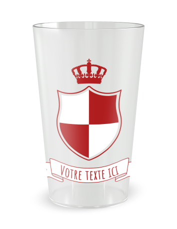 Gobelet transparent de face - blason et couronne - Ecocup
